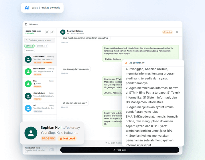 Inbox Major Sales yang menyatukan percakapan dari seluruh kanal
